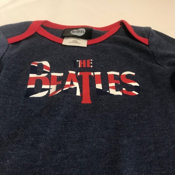 The Beatles Baby Bodysuit 6-12M Long Sleeve Navy Red Cotton Blend Snap Closure - Picture 2 of 6